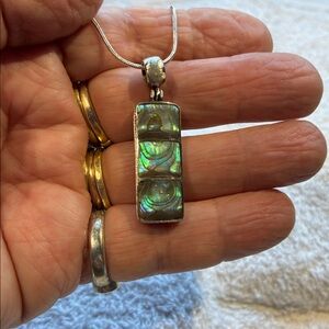 925 triple abalone pendant with flashy colors